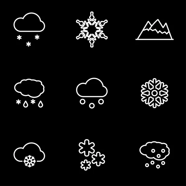 Conjunto de icono de nieve de línea vectorial — Archivo Imágenes Vectoriales