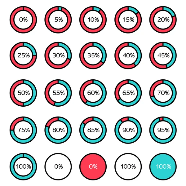 Diagrama del círculo vectorial Gráficos de pastel Elementos infográficos — Archivo Imágenes Vectoriales