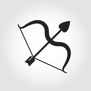 Vektör siyah cupid yay simgesi