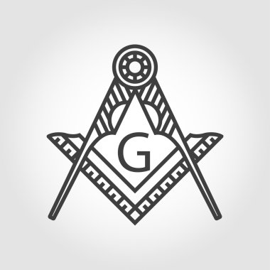 Vector grey masonic freemasonry emblem icon clipart