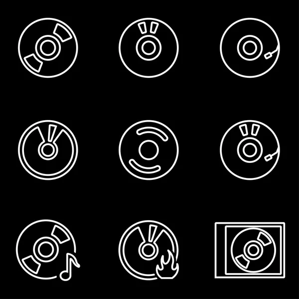 Vektor Linie cd Icon Set — Stockvektor