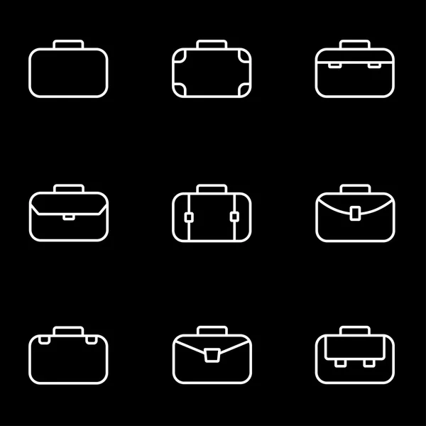 Set de iconos de maletín de línea vectorial — Archivo Imágenes Vectoriales