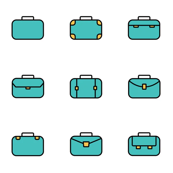 Pack d'icônes tendance pour designers et développeurs. Ensemble d'icônes de mallette vectorielle — Image vectorielle