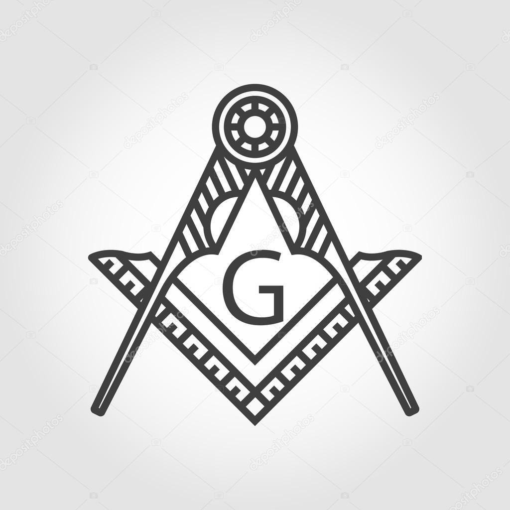 Vector grey masonic freemasonry emblem icon — Stock Vector © skarin1 ...