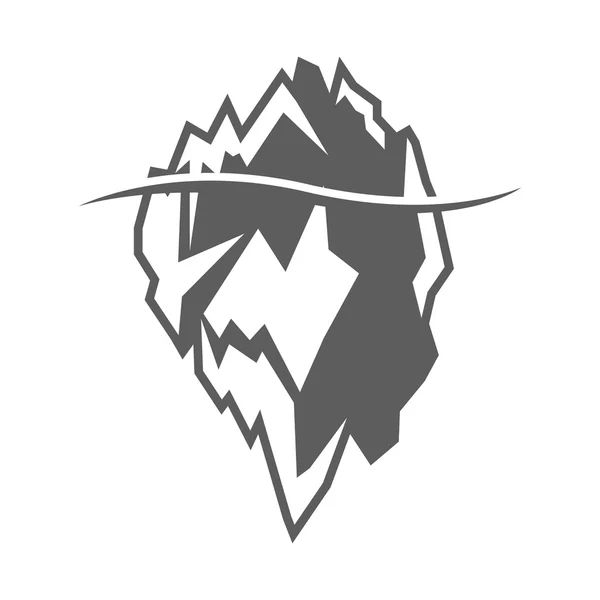 Vector icono de iceberg gris sobre fondo blanco — Vector de stock