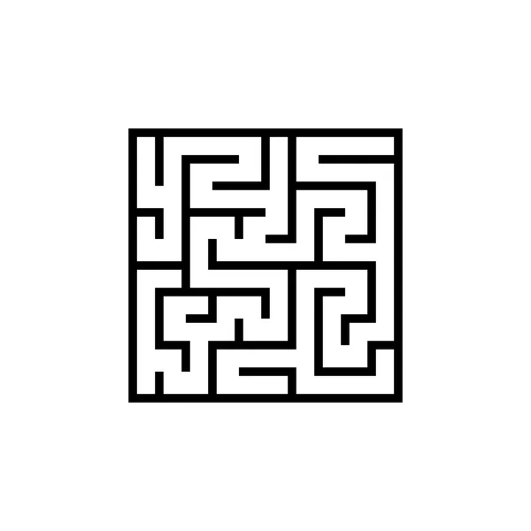 Vector black line maze icon — Stock Vector