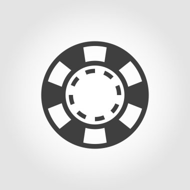 Vektör gri casino poker fişleri simgesini