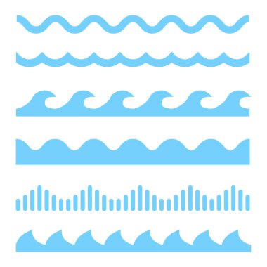 Vektör mavi dalga Icons set
