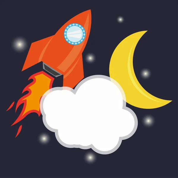 Vector rocket space ship icon — Stock Vector