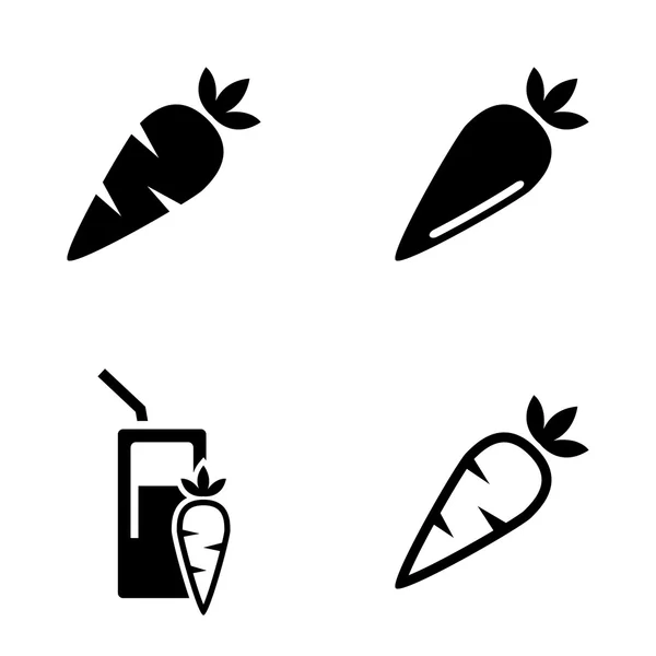 Vecteur carotte noire, carotte repas icônes ensemble — Image vectorielle