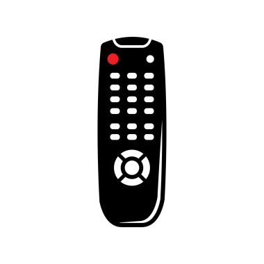 Vektör siyah tv uzaktan kumanda simgesi.