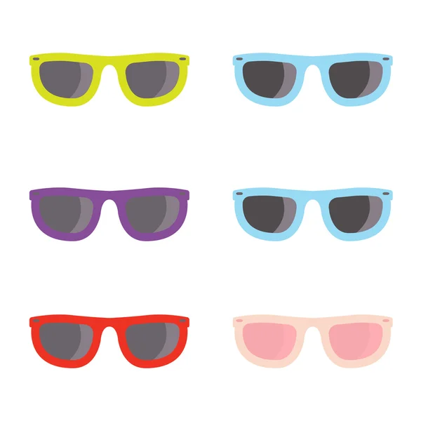 Vector color sunglasses icons set — Stock Vector