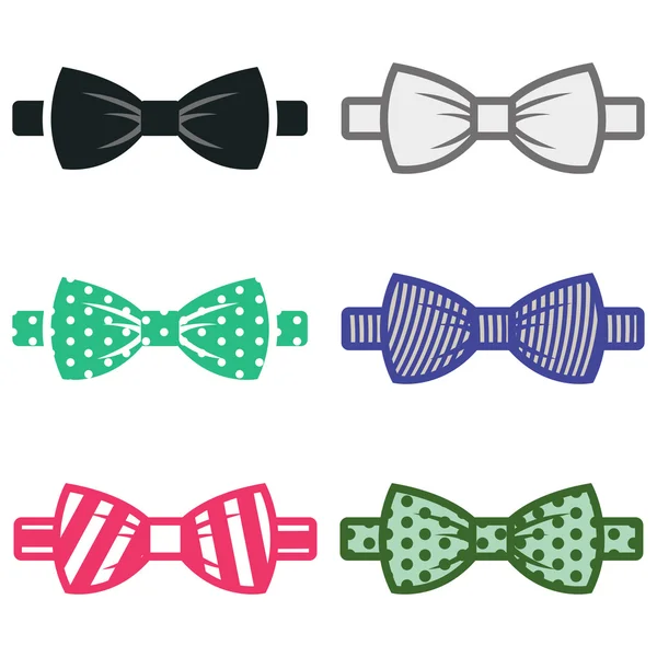 Vector color bow ties icons set — Stock Vector