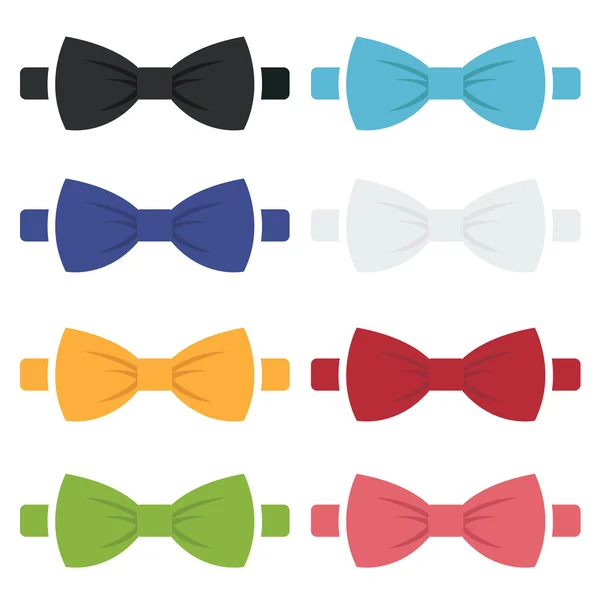 Vector color bow ties icons set — Stock Vector