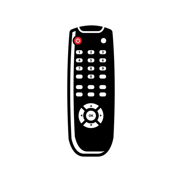 Vector black tv remote control icon. — Stock Vector