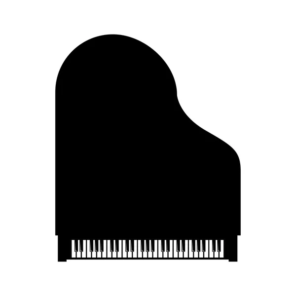 ベクター黒いグランド ピアノのトップ ビュー — ストックベクタ