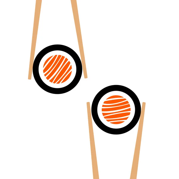 Palillos vectoriales hHolding sushi roll frame — Vector de stock