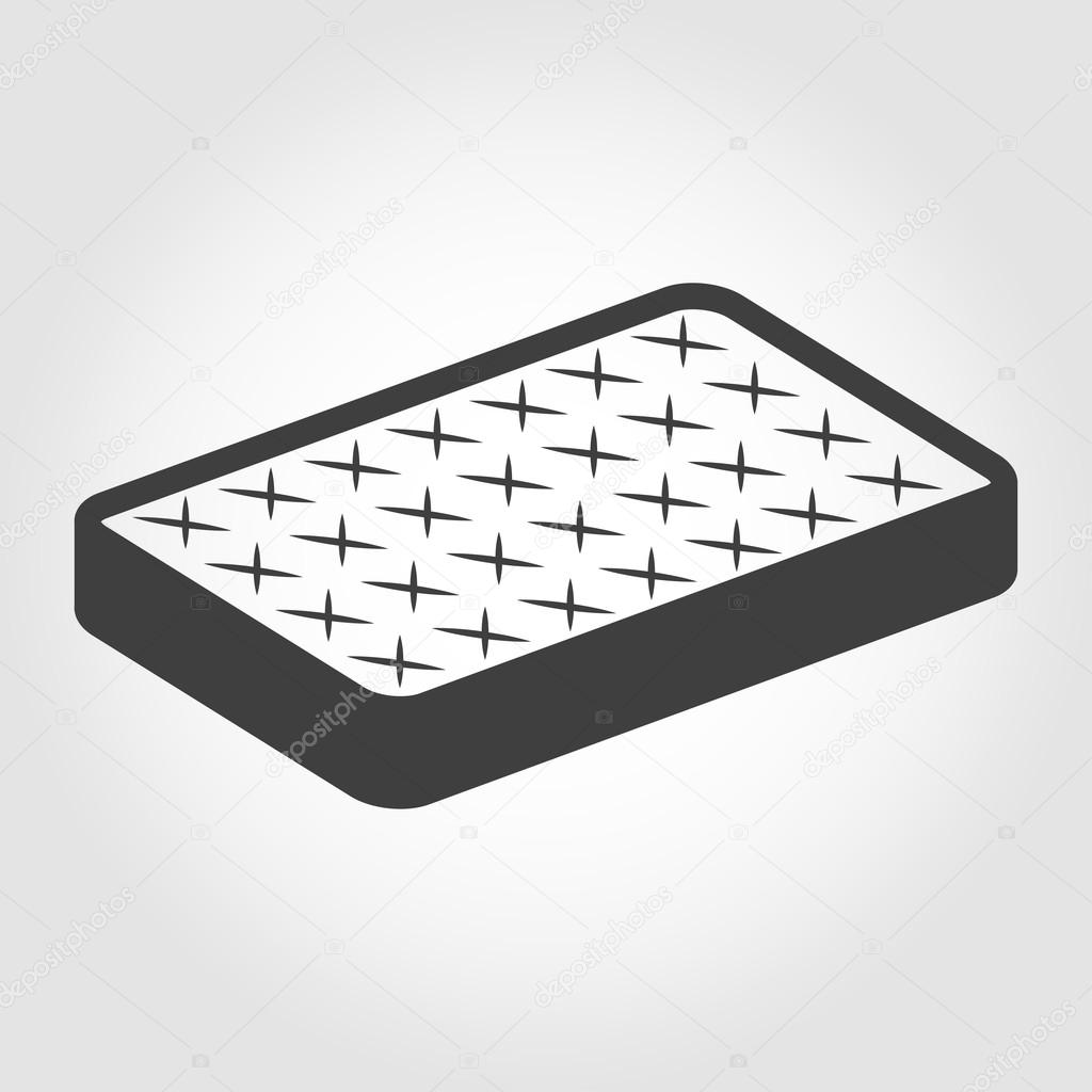 Vector black mattress icon on white backgroud.