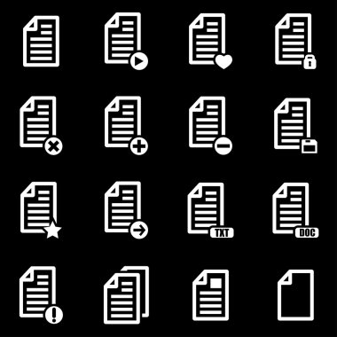 Vektör beyaz belgeleri Icon set