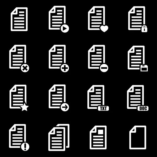 Vector white documents  icon set — Stock Vector