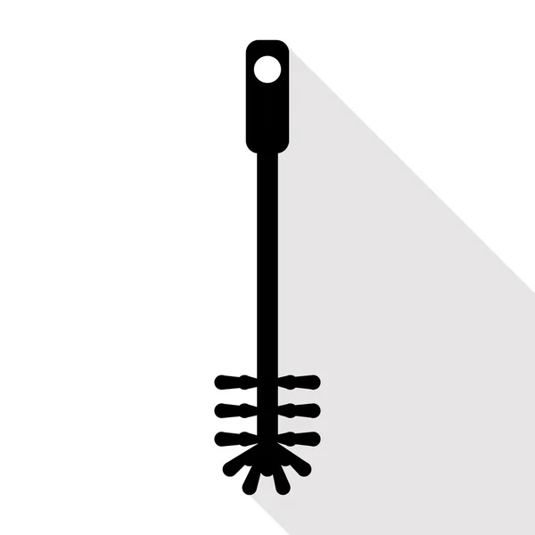 Vector black toilet brush icon — Stock Vector