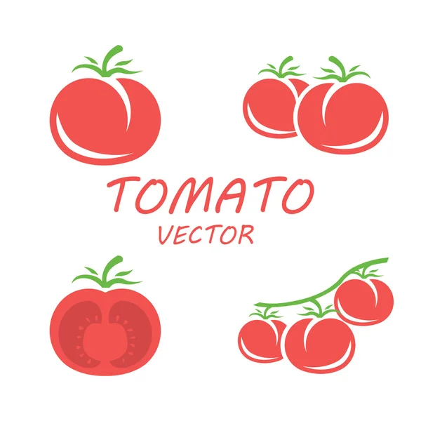 Ensemble d'icônes vectorielles de tomate plate — Image vectorielle