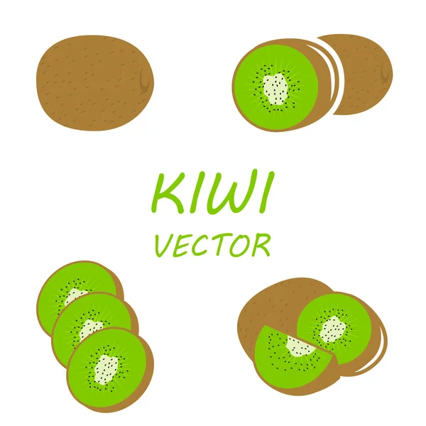 Conjunto de ícones vetor plana kiwi —  Vetores de Stock
