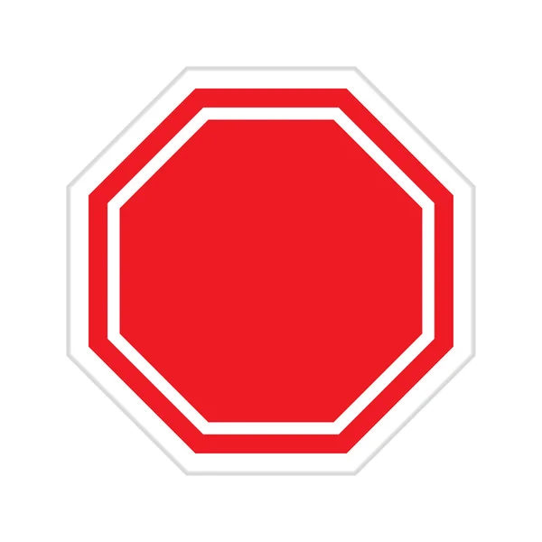 Vector red blank stop sign — Stock Vector