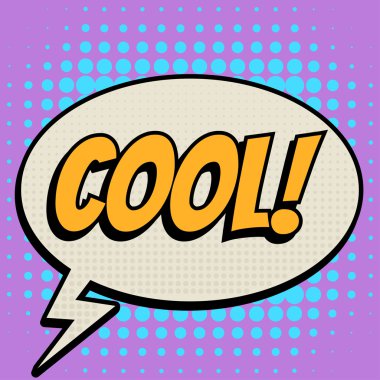 Serin çizgi roman kabarcık metin retro tarzı