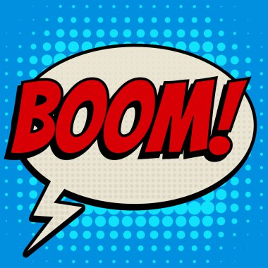 Boom çizgi roman kabarcık metin retro tarzı