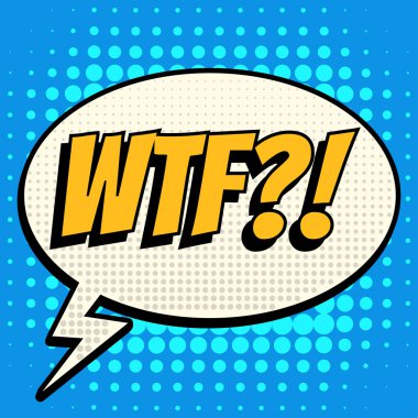 WTF çizgi roman kabarcık metin retro tarzı
