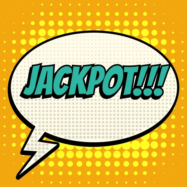 Jackpot fumetto bolla testo in stile retrò — Vettoriale Stock