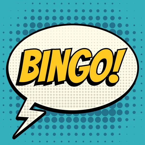 Bingo fumetto bolla testo in stile retrò — Vettoriale Stock
