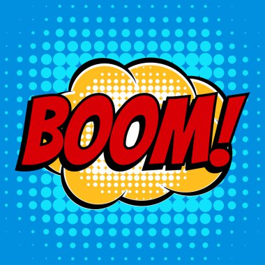 Boom çizgi roman kabarcık metin retro tarzı