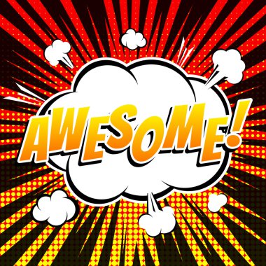 Müthiş çizgi roman kabarcık metin retro tarzı