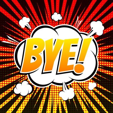 Hoşça kal çizgi roman kabarcık metin retro tarzı