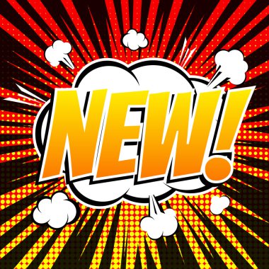 Yeni çizgi roman kabarcık metin retro tarzı