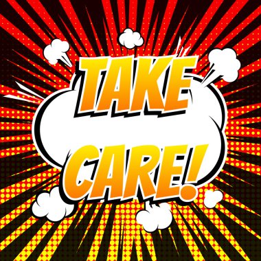 Kendine iyi bak çizgi roman kabarcık metin retro tarzı