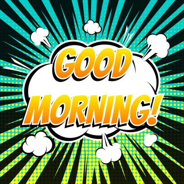 Günaydın çizgi roman kabarcık metin retro tarzı