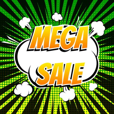 Mega satış çizgi roman kabarcık metin retro tarzı
