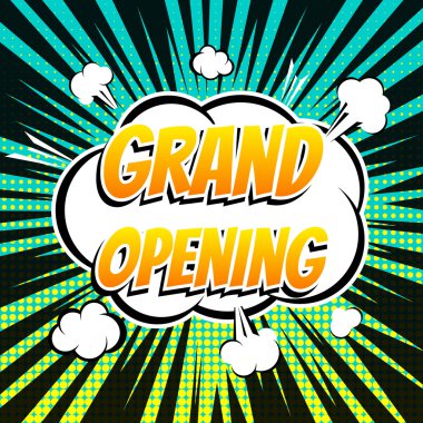 Büyük çizgi roman kabarcık metin retro tarzı açma