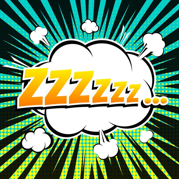 Zzz cómic burbuja texto estilo retro — Vector de stock