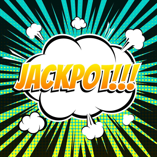 Jackpot comic book zeepbel tekst retro stijl — Stockvector