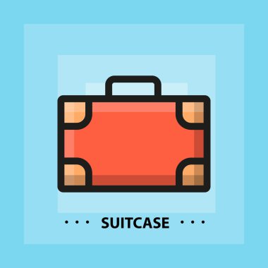 Vektör düz bavul simgesi