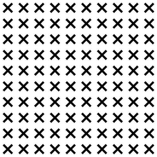 Vectot x Kreuz geometrisches Muster. einfache subtile nahtlose schwarz-weiße Hintergrund. — Stockvektor