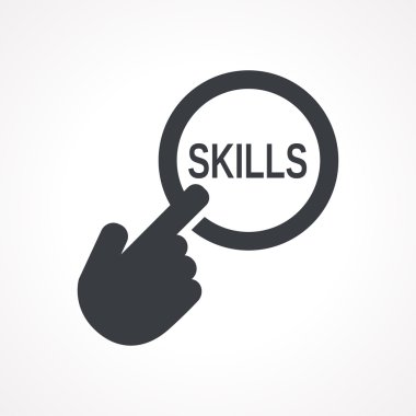 Kelime Skilles ile düğme simgesine dokunarak ile vektör el