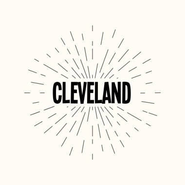 Elle çizilmiş sunburst vektör - cleveland