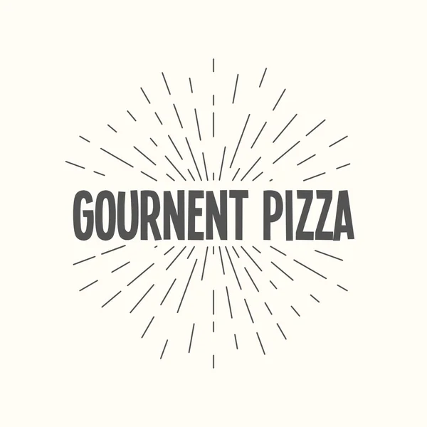 Vettore sunburst disegnato a mano - pizza gournent . — Vettoriale Stock