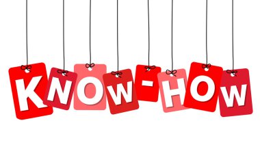 Vektör renkli karton asılı. Etiketler - know-how