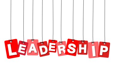Vektör renkli karton asılı. Etiketler - liderlik
